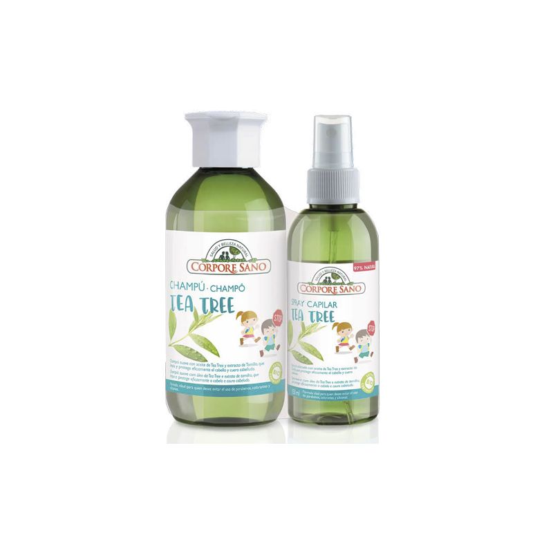 PACK CHAMPU ESCOLAR + SPRAY CAPILAR TEA TREE (ARBOL DE TE) BIO 300 Ml.