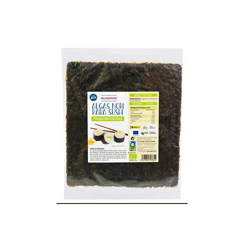 ALGAMAR-ALGA NORI SUSHI 10 HOJAS 25 Grs. BIO