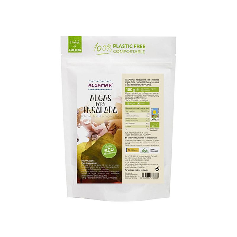 ALGAMAR-ALGA ENSALADA MEZCLA (NORI, WAKAME, LECHUGA) 100 Grs. BIO