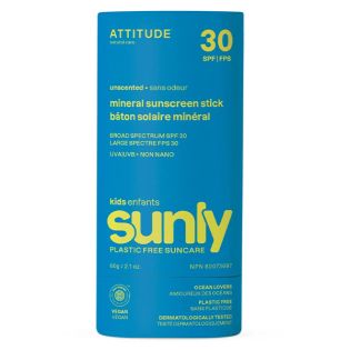 ATTITUDE-SOLAR PLASTIC FREE BABY KIDS STICK SPF30 100% MINERAL (SIN FRAGANCIA) 60 Grs. - BIO