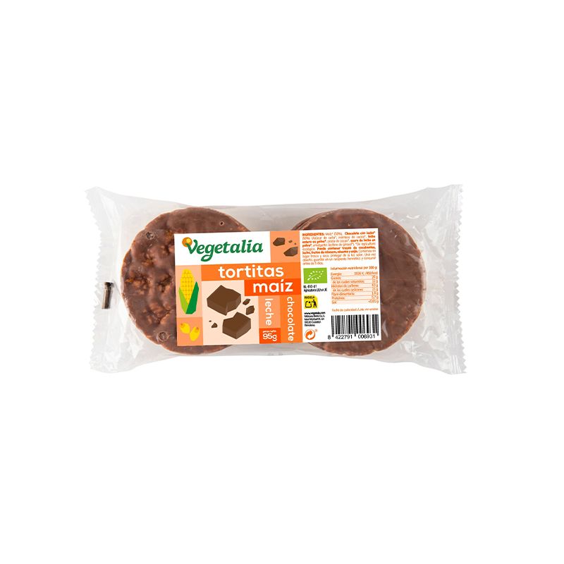 VEGETALIA-TORTITAS DE MAIZ CON CHOCOLATE CON LECHE 95 Grs. BIO