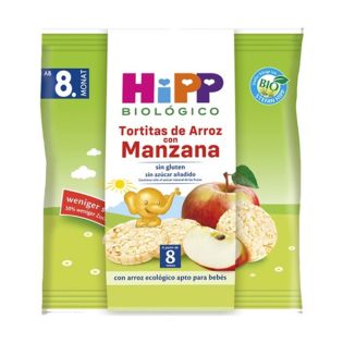HIPP - TORTITAS ARROZ CON MANZANA 30 Gr. BIO