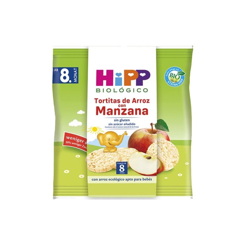 HIPP - TORTITAS ARROZ CON MANZANA 30 Gr. BIO