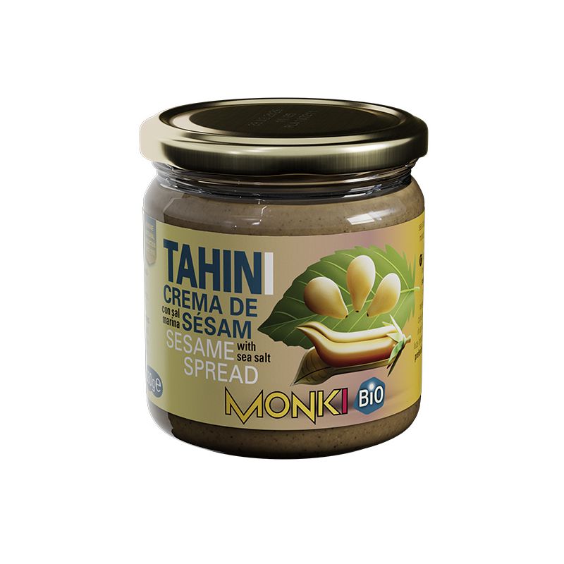 MONKI-TAHIN CREMA DE SESAMO TOSTADO CON SAL 330 Grs.