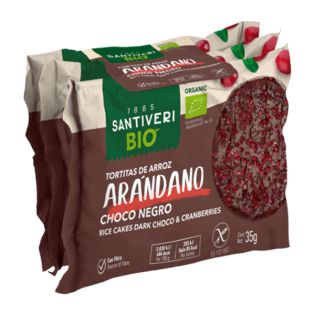 TORTITAS ARROZ CHOCO NEGRO TOP ARANDANO 2x3 Uds.