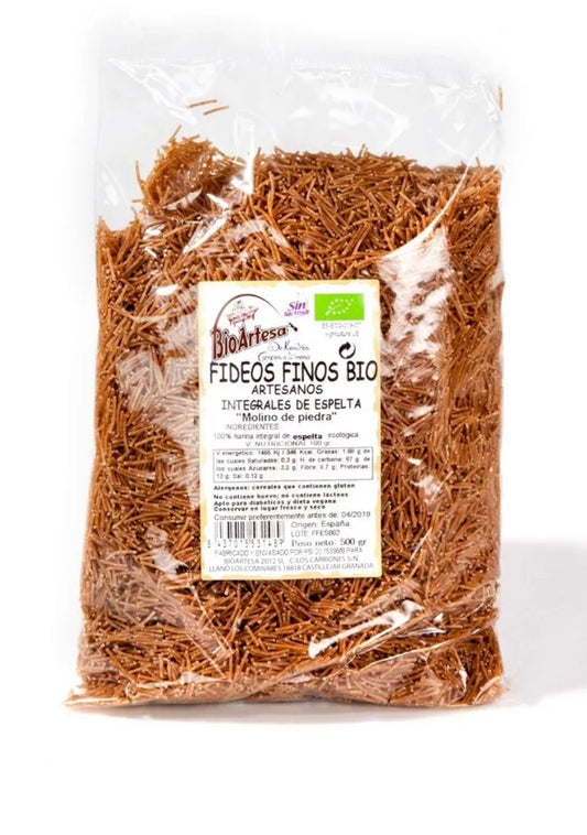 Fideos finos espelta integral bio