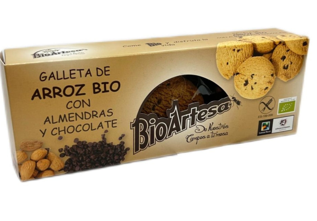 Galletas de arroz con almendras y chocolate sin gluten bio