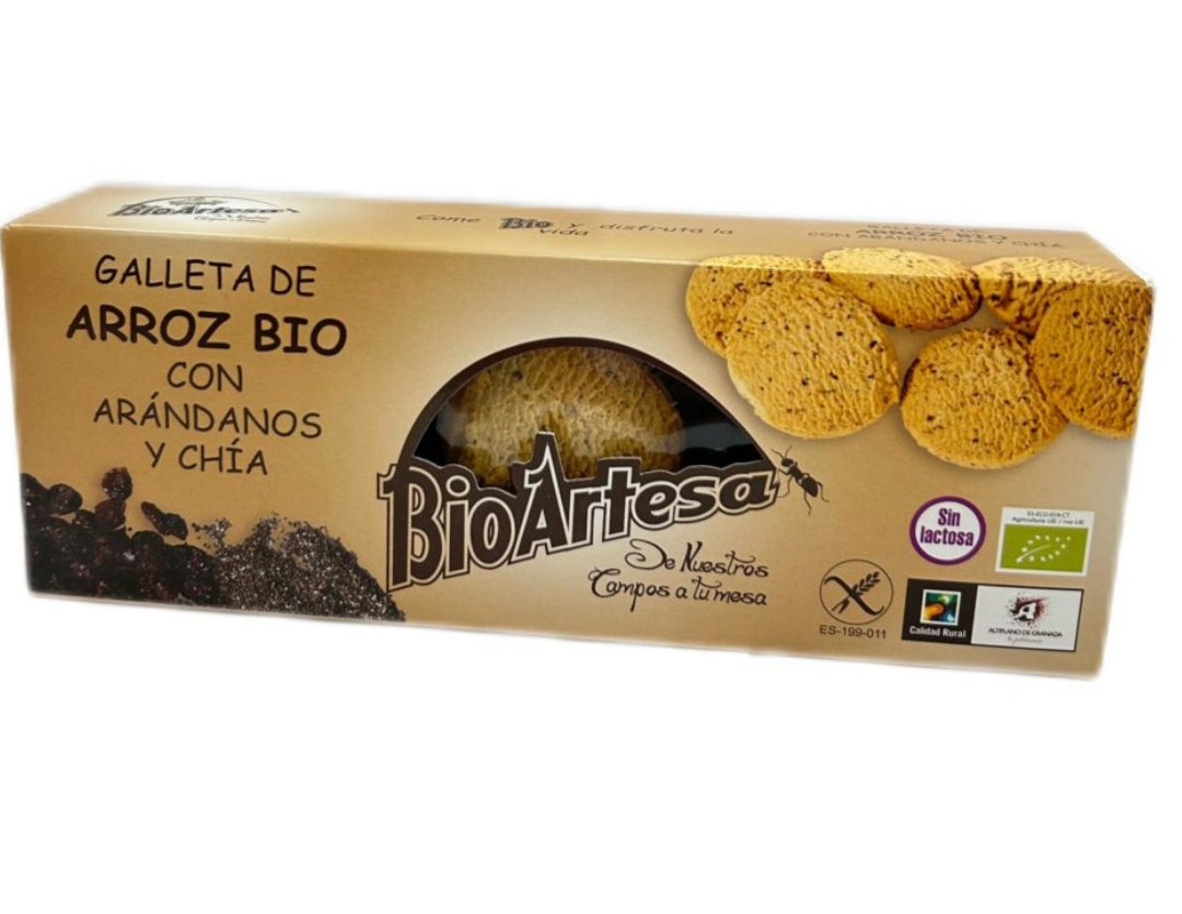 Galletas de arroz con arándanos y chía sin gluten bio