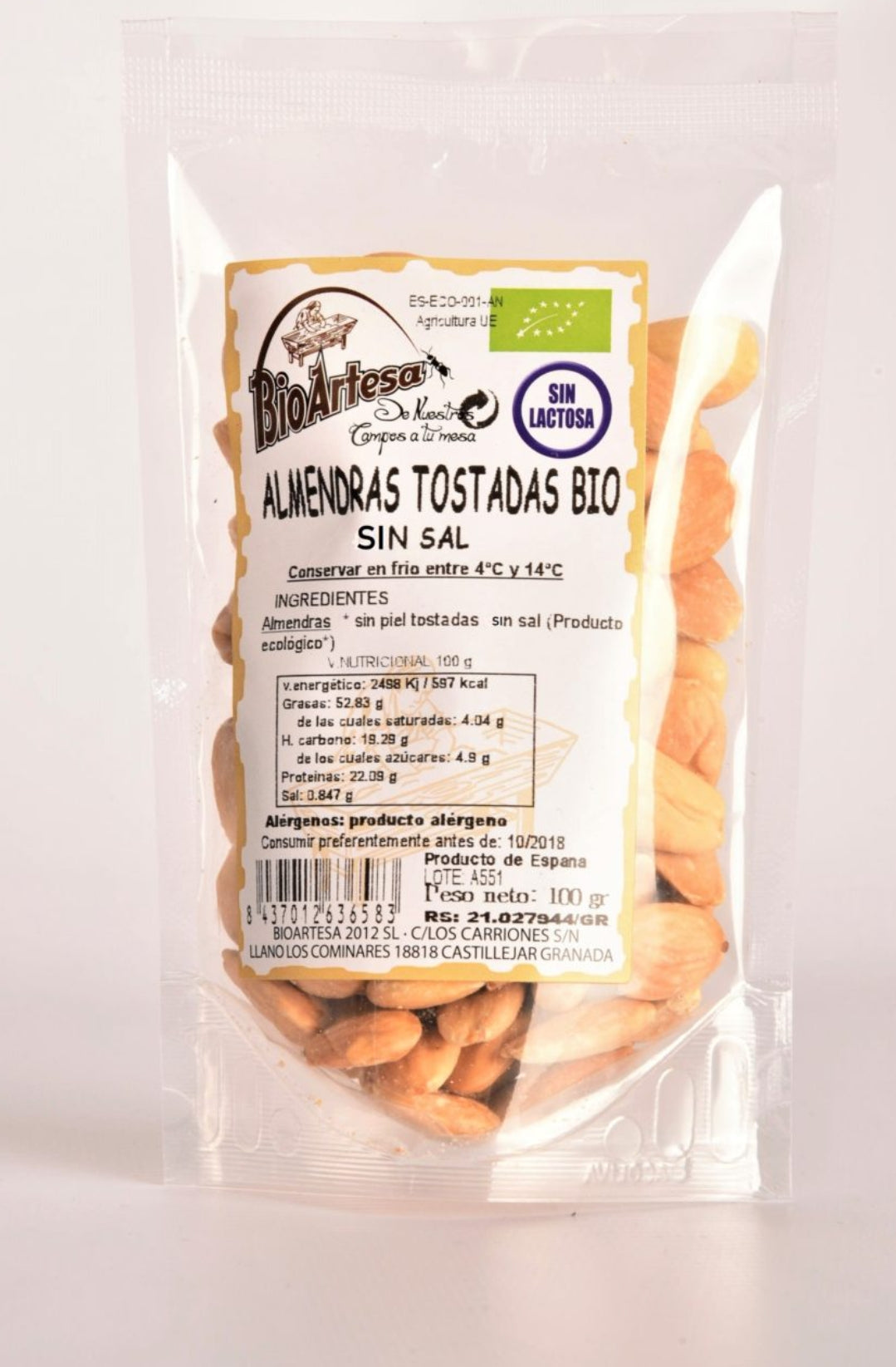 Almendras tostadas sin sal bio